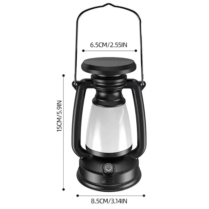 Retro Rechargeable Lantern – LED Portable Camping & Home Decor Light