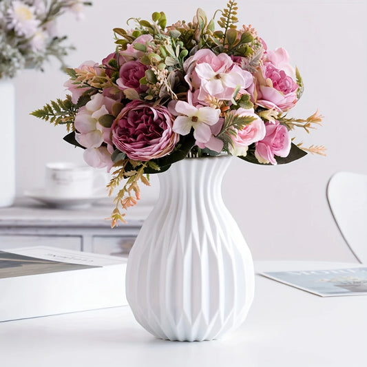 Minimalist Ceramic-Look Vase – Modern Home Decor for Living Room & Table