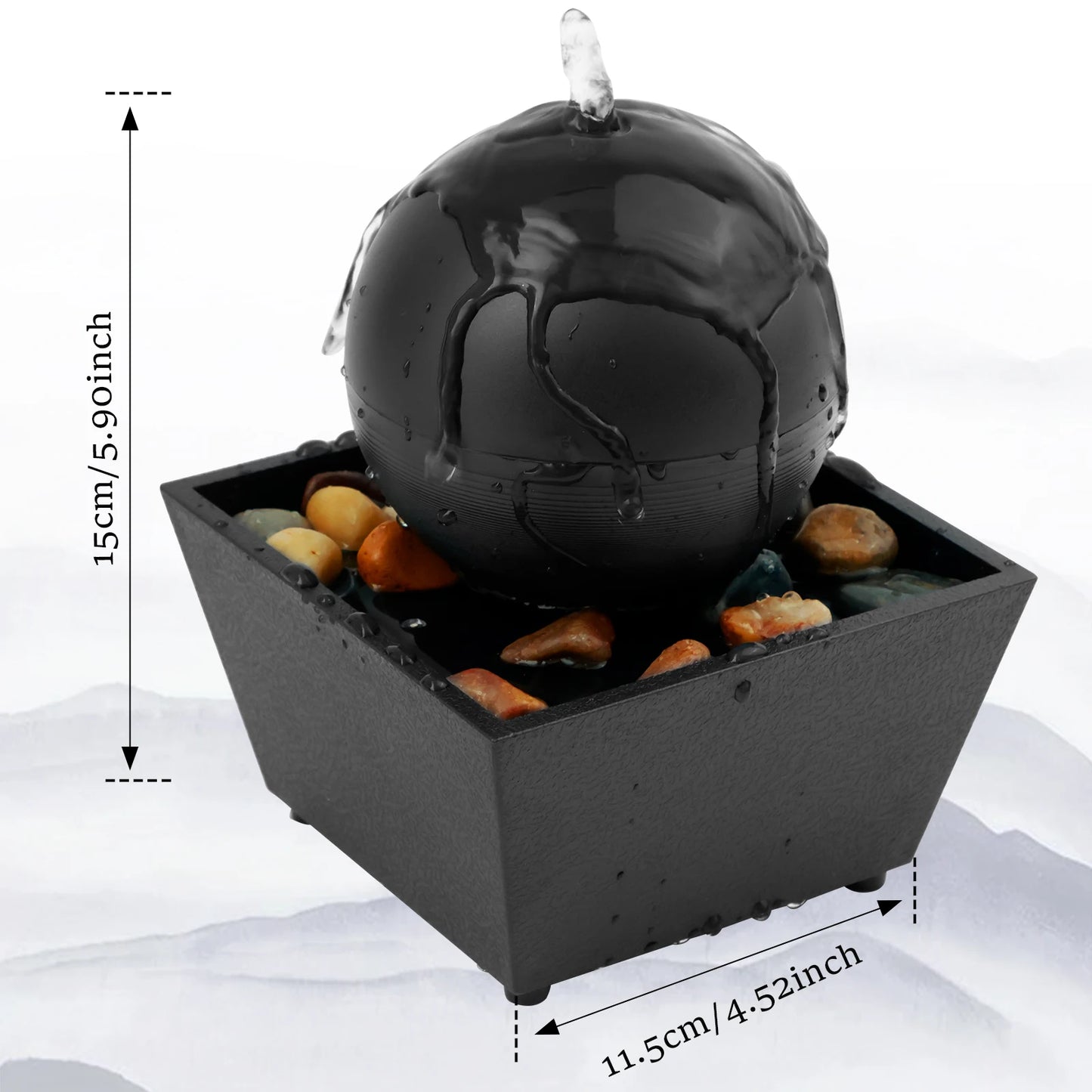 Tabletop Waterfall Fountain – Relaxing Desktop Decor with Soft Lights