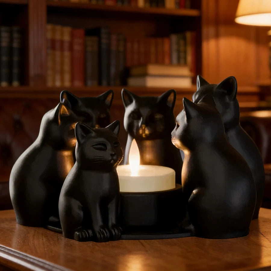 Cat-Shaped Candle Holder – Decorative Aromatherapy Candlestick for Home & Café