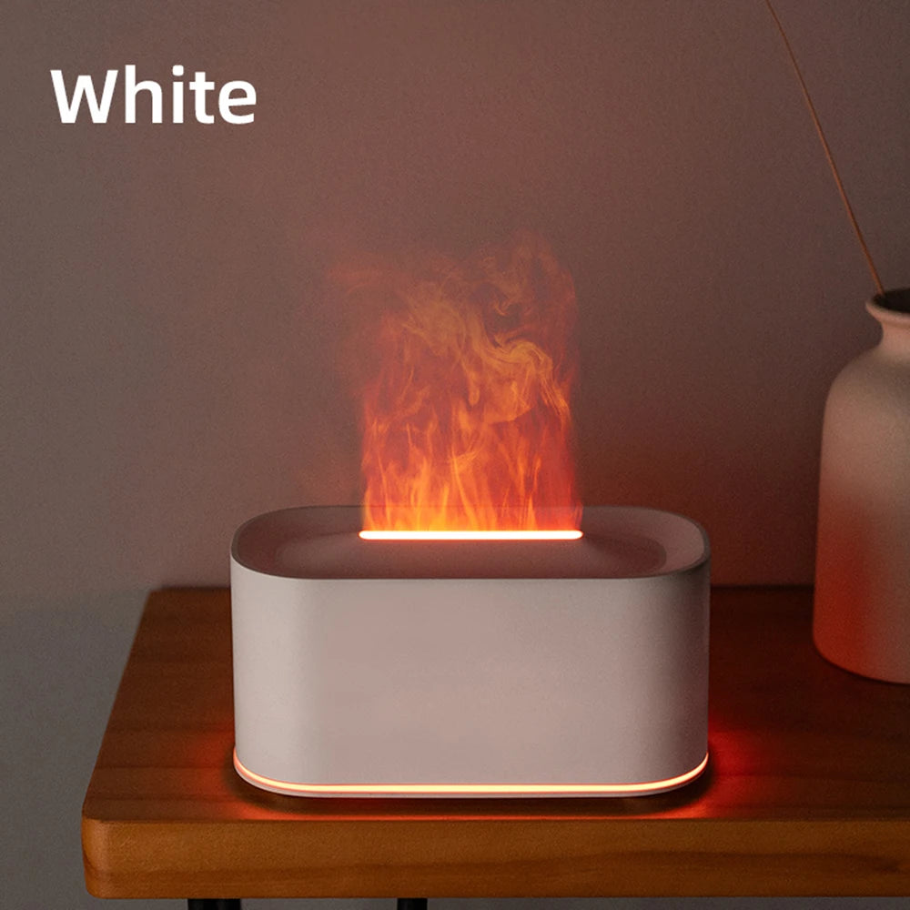 Flame Effect Aromatherapy Diffuser – Cool Mist, Silent, 7 Finishes