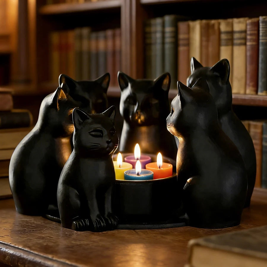 Cat-Shaped Candle Holder – Decorative Aromatherapy Candlestick for Home & Café