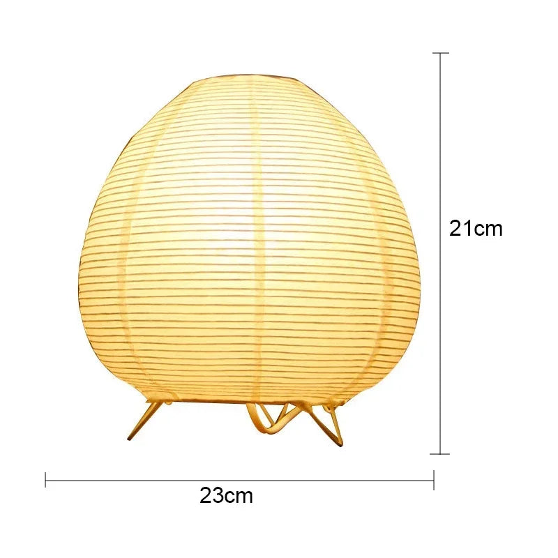 Japanese Lantern LED Table Lamp | Rice Paper Bedside Light