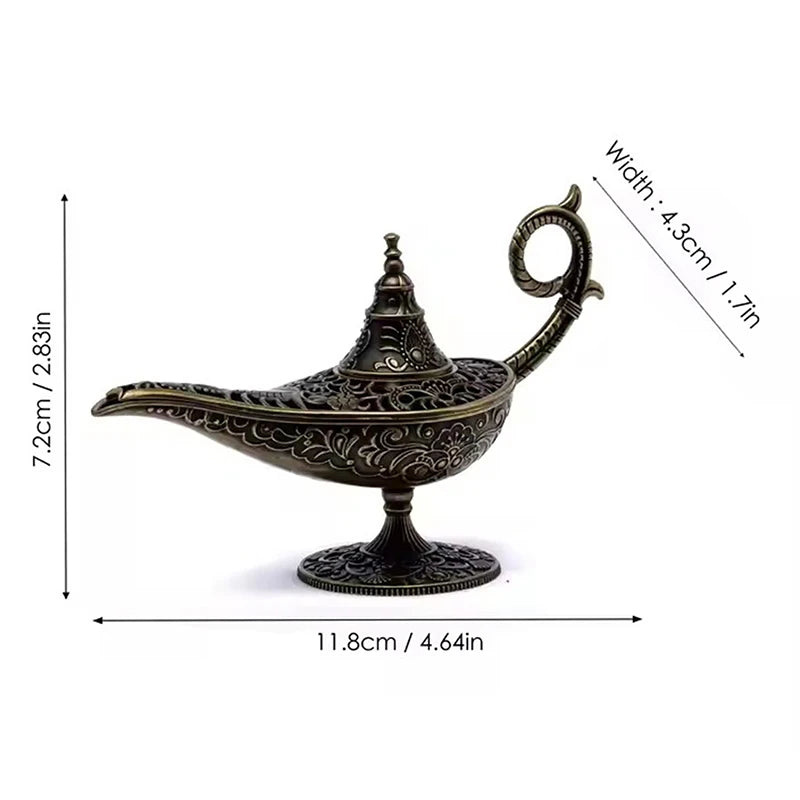Antique Aladdin Oil Lamp – Decorative Incense Burner for Home & Meditation