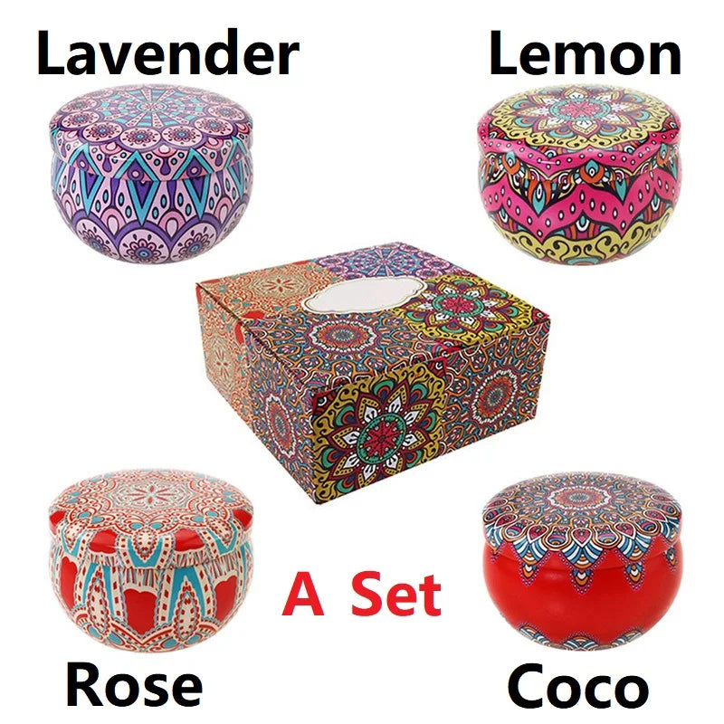 Luxury Scented Soy Wax Candles – Iron Gift Box, 15+ Fragrances