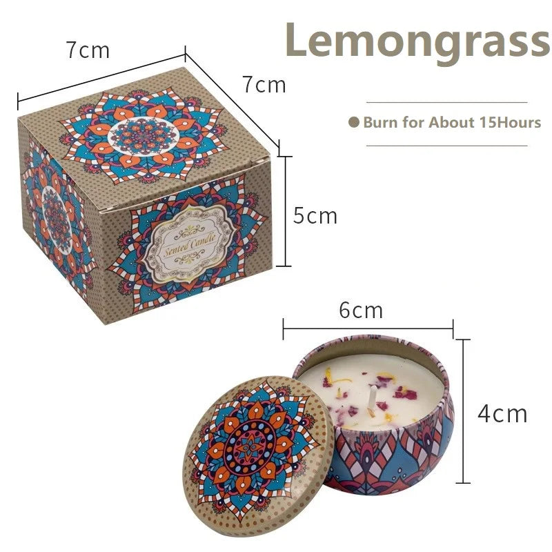 Luxury Scented Soy Wax Candles – Iron Gift Box, 15+ Fragrances
