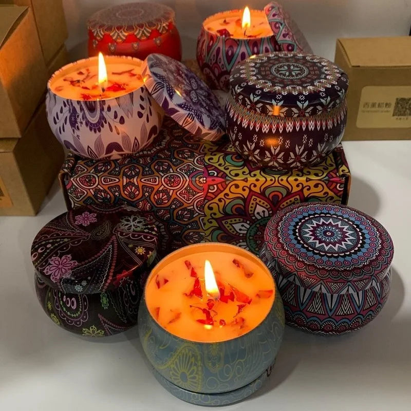 Luxury Scented Soy Wax Candles – Iron Gift Box, 15+ Fragrances