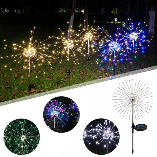 Solar Firework Lights | LED Dandelion Garden Stake Lamp | Waterproof Outdoor Decor