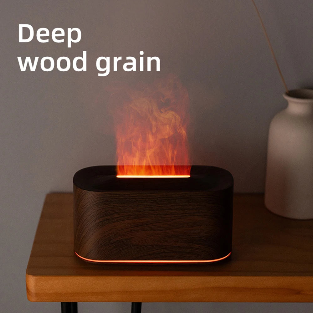 Flame Effect Aromatherapy Diffuser – Cool Mist, Silent, 7 Finishes