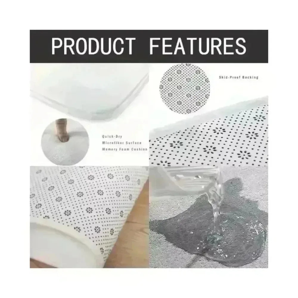 Kitchen Theme Carpet & Rug – Food Love Joy Pattern | Anti-Slip Floor Mat