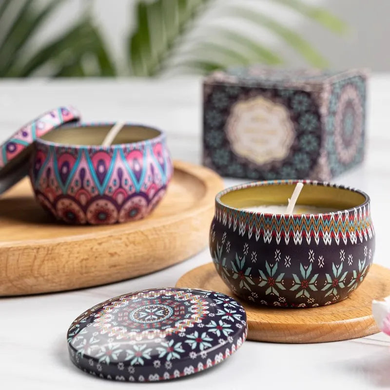 Luxury Scented Soy Wax Candles – Iron Gift Box, 15+ Fragrances