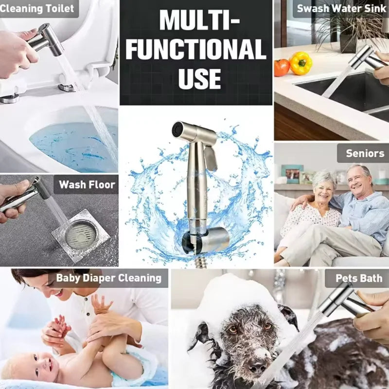 Handheld Bidet Sprayer – Stainless Steel Toilet Shower Head for Bathroom Hygiene