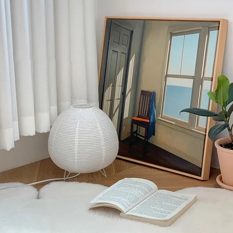 Japanese Lantern LED Table Lamp | Rice Paper Bedside Light