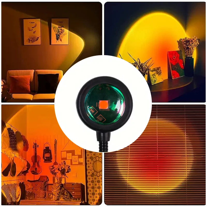 Sunset Projection Lamp – USB Atmosphere Night Light for Home & Bedroom