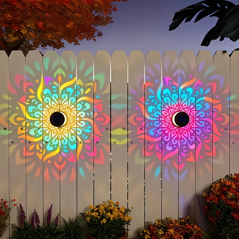 Solar Mandala Wall Lamp | Outdoor LED Waterproof Fence & Garden Light