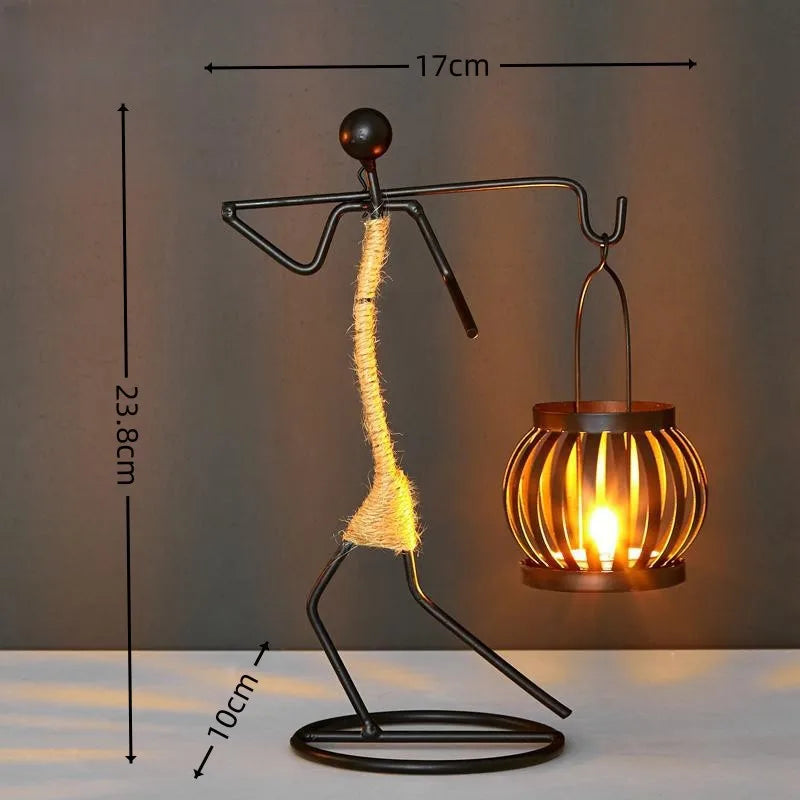 Nordic Metal Abstract Figure Candle Holder – Handmade Home Decor