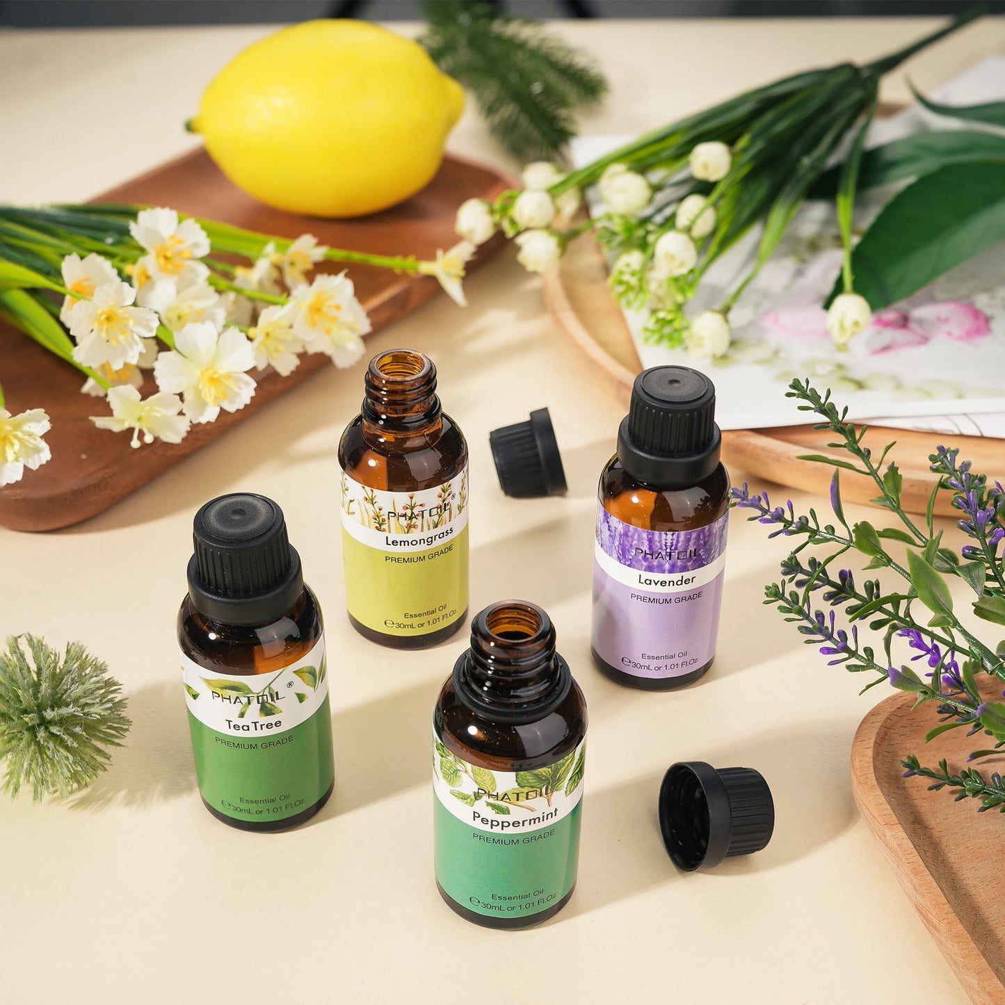 30ml Pure Essential Oil – 38 Fragrances, Aromatherapy & Diffuser (PHATOIL)