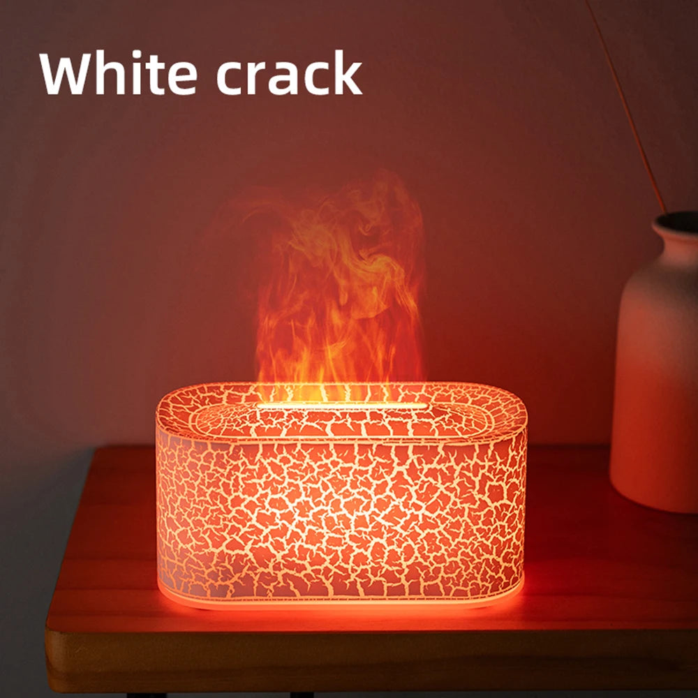 Flame Effect Aromatherapy Diffuser – Cool Mist, Silent, 7 Finishes