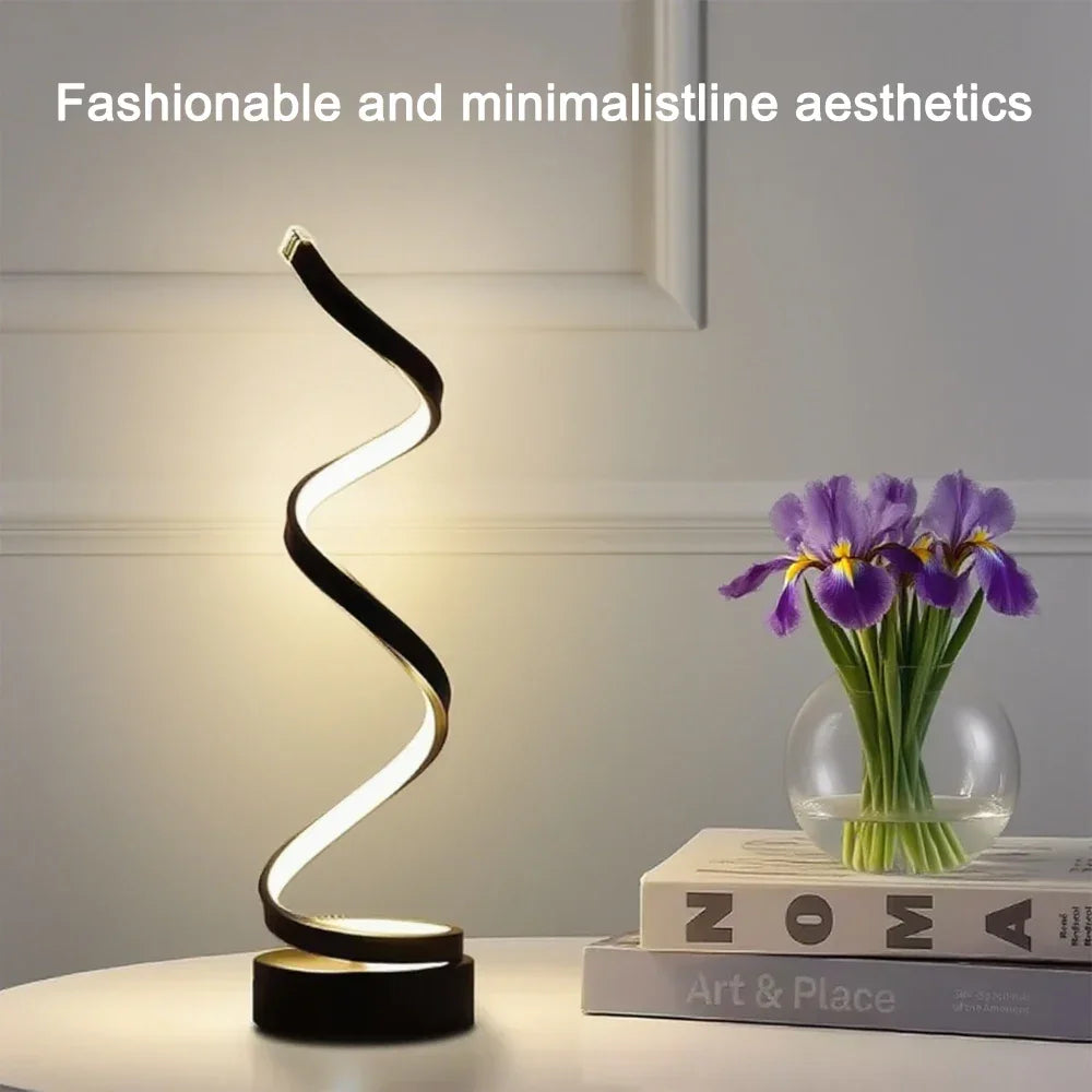 LED Spiral Dimmable Table Lamp | Adjustable Bedside & Desk Light