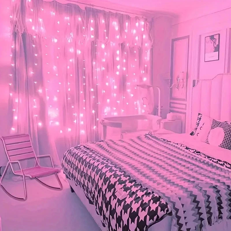 LED Curtain String Lights – 8 Modes Fairy Lights with Remote Control