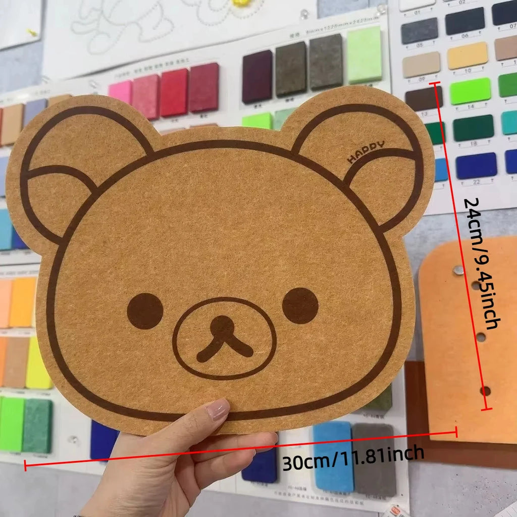 Rilakkuma Ayı Keçe Duvar Panosu – Çocuk Odası Dekor Sticker