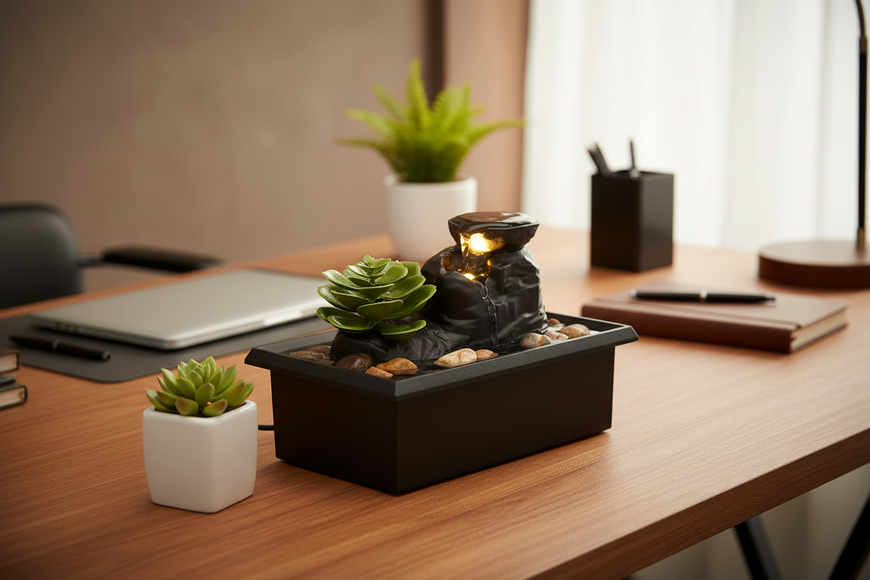 Tabletop Waterfall Fountain - Office Desk Zen