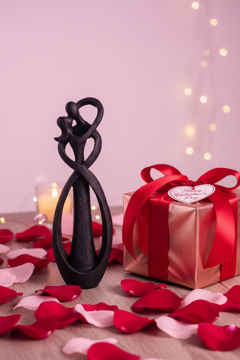 Embracing Couple Sculpture - Valentine Gift