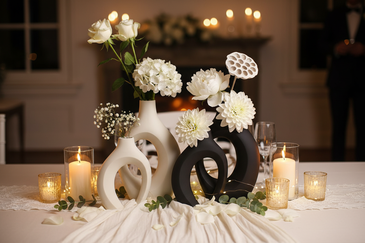 Bohemian Art Vase Set - Wedding Centerpiece